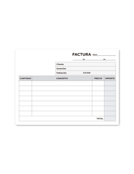 Talonario liderpapel facturas 8º original y copia t247 apaisado sin iva