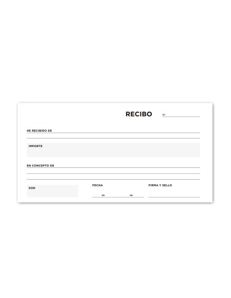 Talonario liderpapel recibos 3 fº apaisado original y 2 copias sin matriz