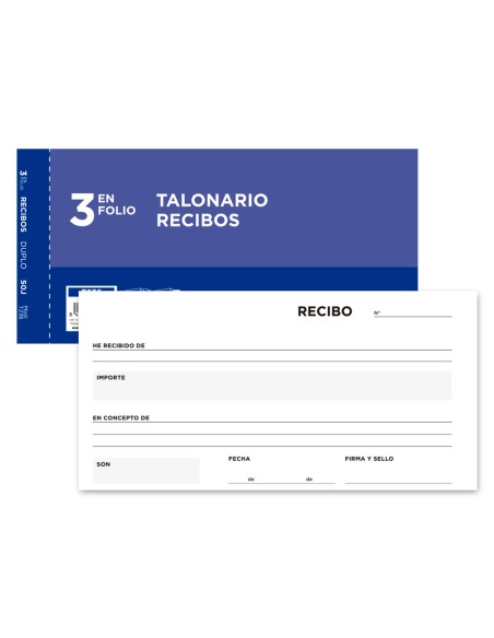Talonario liderpapel recibos 3 fº original y copia t236 sin matriz