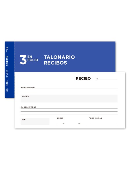 Talonario liderpapel recibos 3 fº original t136 sin matriz