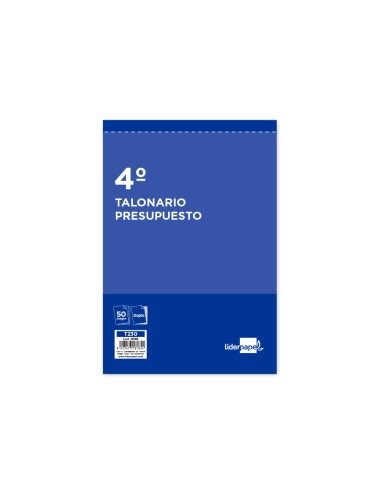 Talonario liderpapel presupuesto cuarto original y copia t230