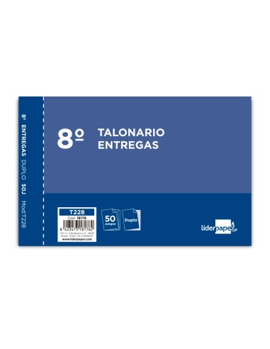Talonario liderpapel entregas 8º original y copia t228 apaisado