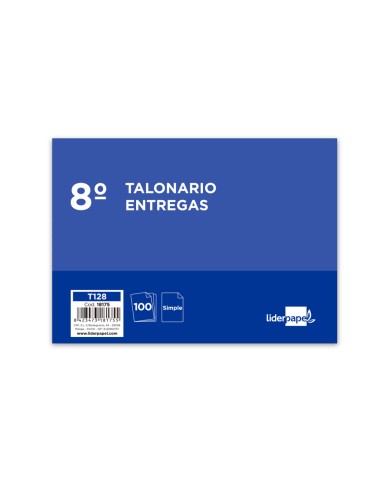 Talonario liderpapel entregas 8º original t128 apaisado