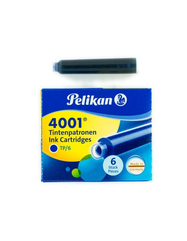 Tinta para plumas pelikan azul real caja 6 cartuchos