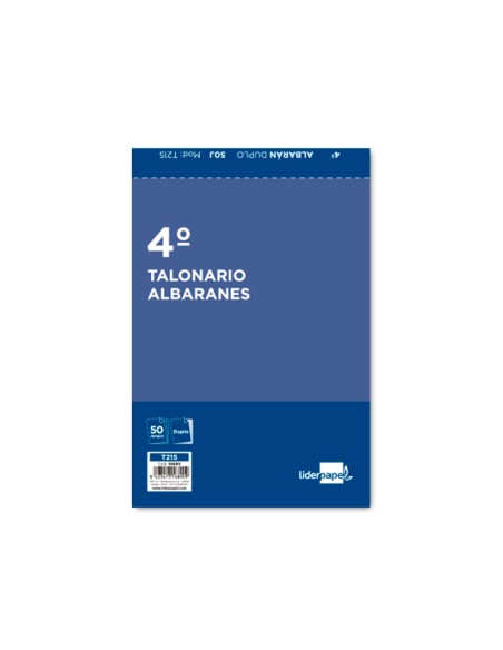 Talonario liderpapel albaran cuarto original y copia t215