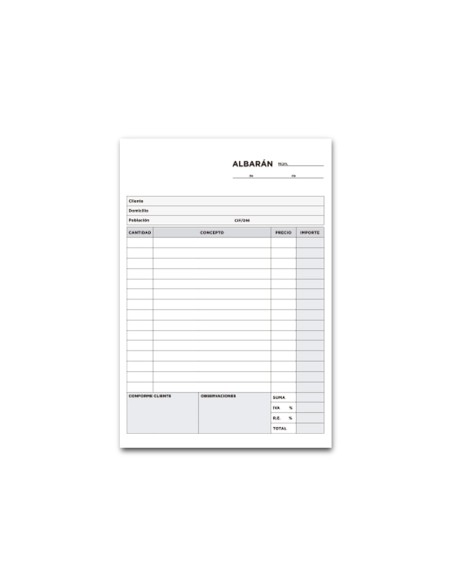 Talonario liderpapel albaran cuarto original y copia t215