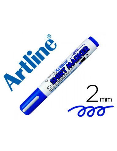 Rotulador artline camiseta ekt 2 azul punta redonda 2 mm para uso en camisetas