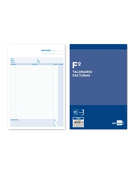 Talonario liderpapel facturas folio original y copia t223 con iva