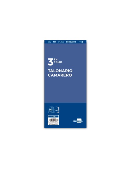 Talonario liderpapel camarero 3 fº original y 2 copias t314