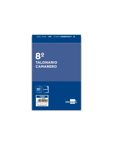 Talonario liderpapel camarero 8º original y copia t202