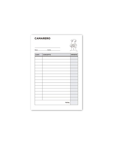 Talonario liderpapel camarero 8º original y copia t202