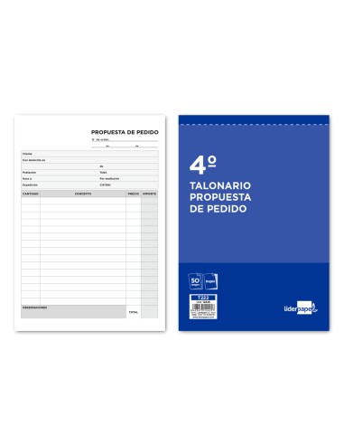 Talonario liderpapel pedidos cuarto original y copia t222