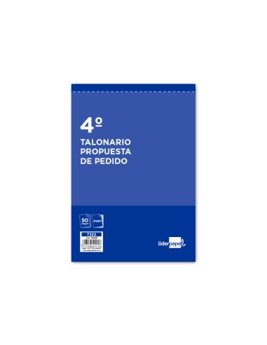 Talonario liderpapel pedidos cuarto original y copia t222