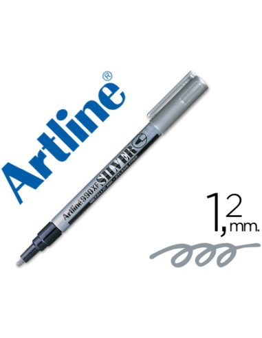 Rotulador artline marcador permanente tinta metalica ek 990 plata punta redonda 12 mm