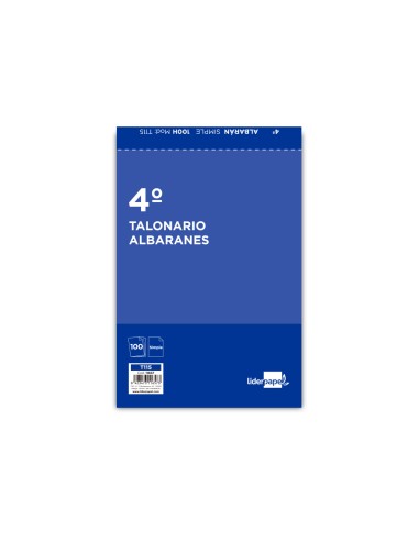 Talonario liderpapel albaran cuarto original t115