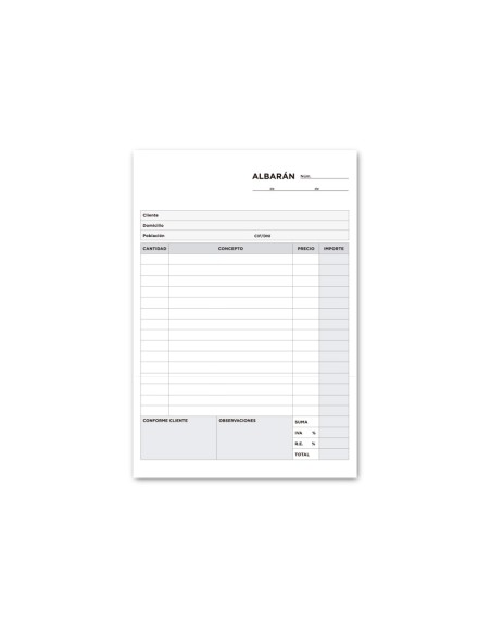 Talonario liderpapel albaran cuarto original t115