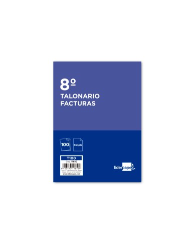 Talonario liderpapel facturas 8º original t100 con iva