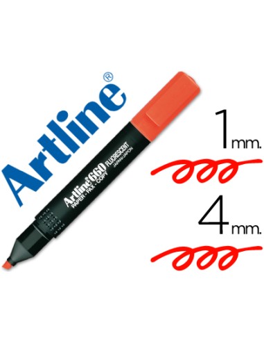 Rotulador artline fluorescente ek 660 rojo punta biselada