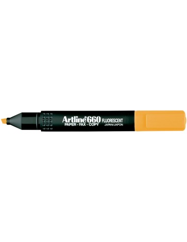 Rotulador artline fluorescente ek 660 naranja punta biselada