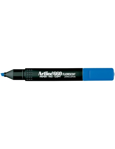 Rotulador artline fluorescente ek 660 azul punta biselada