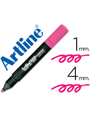 Rotulador artline fluorescente ek 660 rosa punta biselada