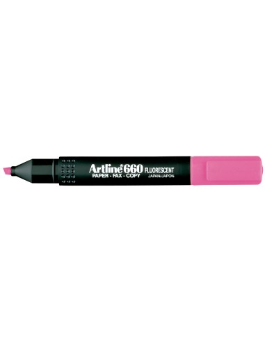 Rotulador artline fluorescente ek 660 rosa punta biselada