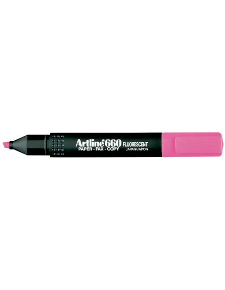 Rotulador artline fluorescente ek 660 rosa punta biselada