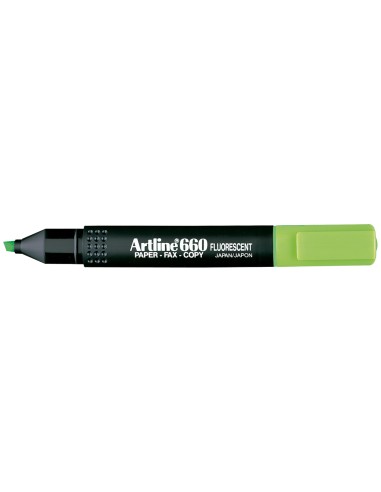 Rotulador artline fluorescente ek 660 verde punta biselada