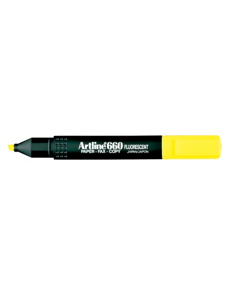 Rotulador artline fluorescente ek 660 amarillo punta biselada