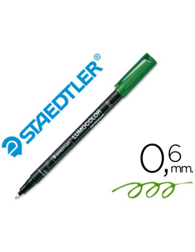 Rotulador staedtler lumocolor retroproyeccion punta de fibrapermanente 318 5 verde punta fina redonda 06 mm