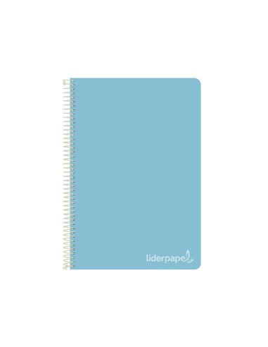 Cuaderno espiral liderpapel cuarto witty tapa dura 80h 75gr cuadro 4mm con margen color celeste
