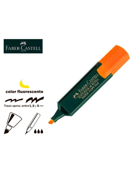 Rotulador faber fluorescente 48 15 naranja