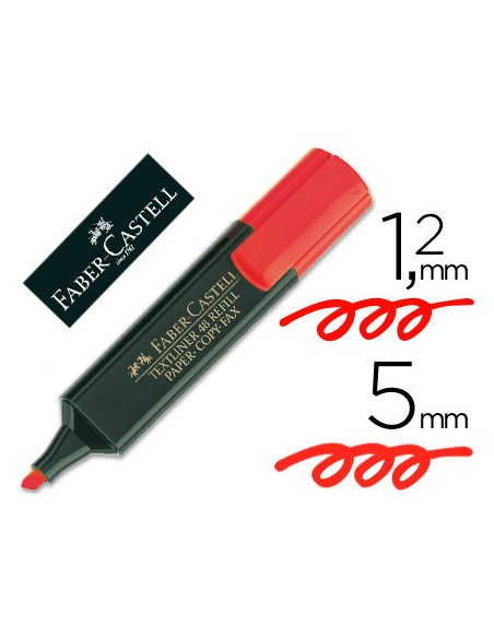 Rotulador faber fluorescente 48 21 rojo