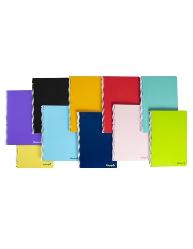 Cuaderno espiral liderpapel cuarto smart tapa blanda 80h 60gr rayado montessori 35mm colores surtidos