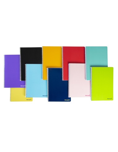 Cuaderno espiral liderpapel cuarto smart tapa blanda 80h 60gr pauta 25mm con margen colores surtidos