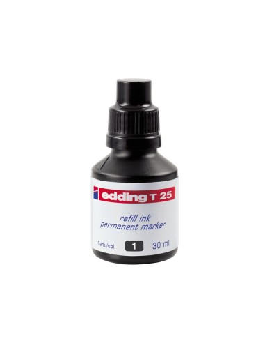 Tinta rotulador edding t 25 negro frasco de 30 ml