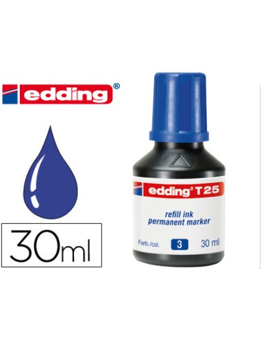 Tinta rotulador edding t 25 azul frasco de 30 ml