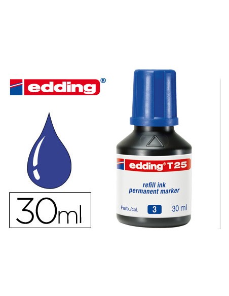 Tinta rotulador edding t 25 azul frasco de 30 ml