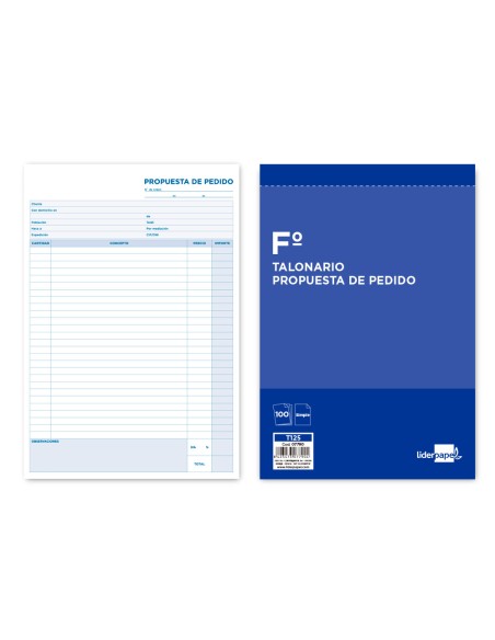 Talonario liderpapel pedidos folio 125