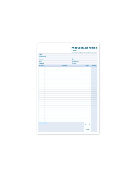 Talonario liderpapel pedidos folio 125