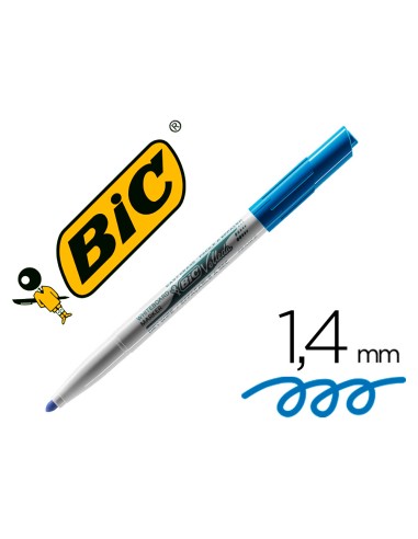 Rotulador bic velleda para pizarra azul punta redonda 14 mm