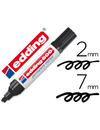 Rotulador edding marcador permanente 500 negro punta biselada 7 mm