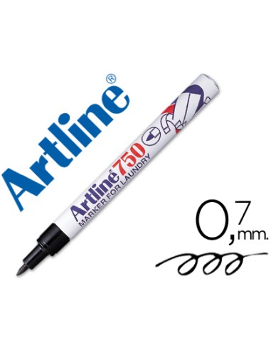 Rotulador artline marcador permanente ek 750 para ropa punta redonda 07 mm negro