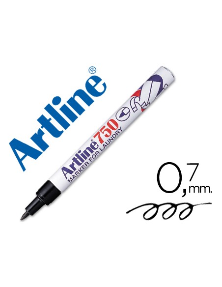 Rotulador artline marcador permanente ek 750 para ropa punta redonda 07 mm negro
