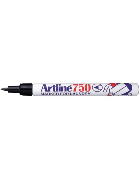Rotulador artline marcador permanente ek 750 para ropa punta redonda 07 mm negro