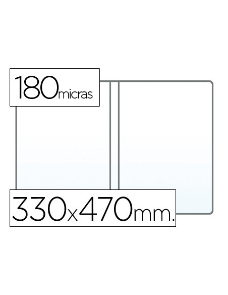 Funda portadocumento q connect folio doble 180 micras pvc transparente 330x470mm