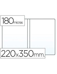 Funda portadocumento cuarto doble 180 micras pvc transparente 220x350mm