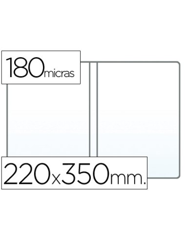 Funda portadocumento cuarto doble 180 micras pvc transparente 220x350mm