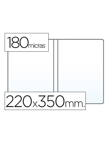 Funda portadocumento cuarto doble 180 micras pvc transparente 220x350mm