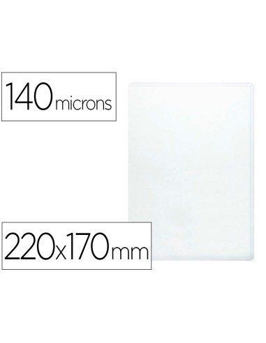 Funda portacarnet q connect cuarto 140 micras pvc transparente 220x170mm